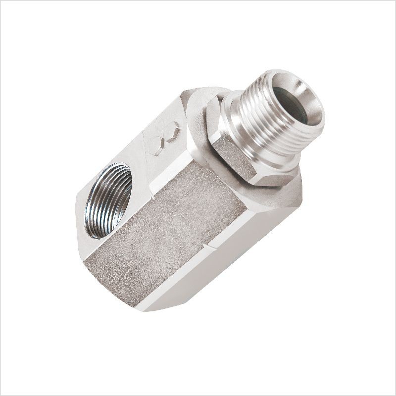 SJBRCWM90G14N 1/4” BSP Hidrolik Pirinç Döner Bağlantı Rekoru -Dirsek Tip- 480 Bar