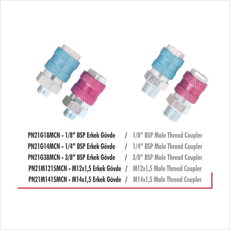 PN21G14FN 1/4” BSP Dişi Uç Pnömatik Otomatik Rekor 0-40 Bar