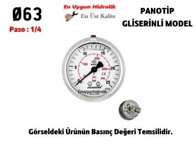 Ø63 0,6 Bar ARKADAN ÇIKIŞLI PANO TİP GLİSERİNLİ MANOMETRE
